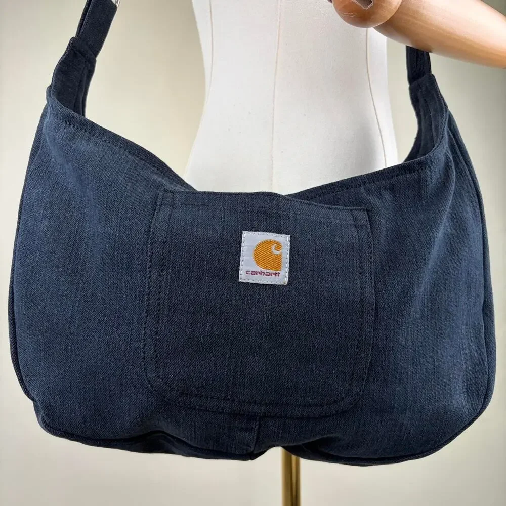 Custom upcycled carhartt sling bag